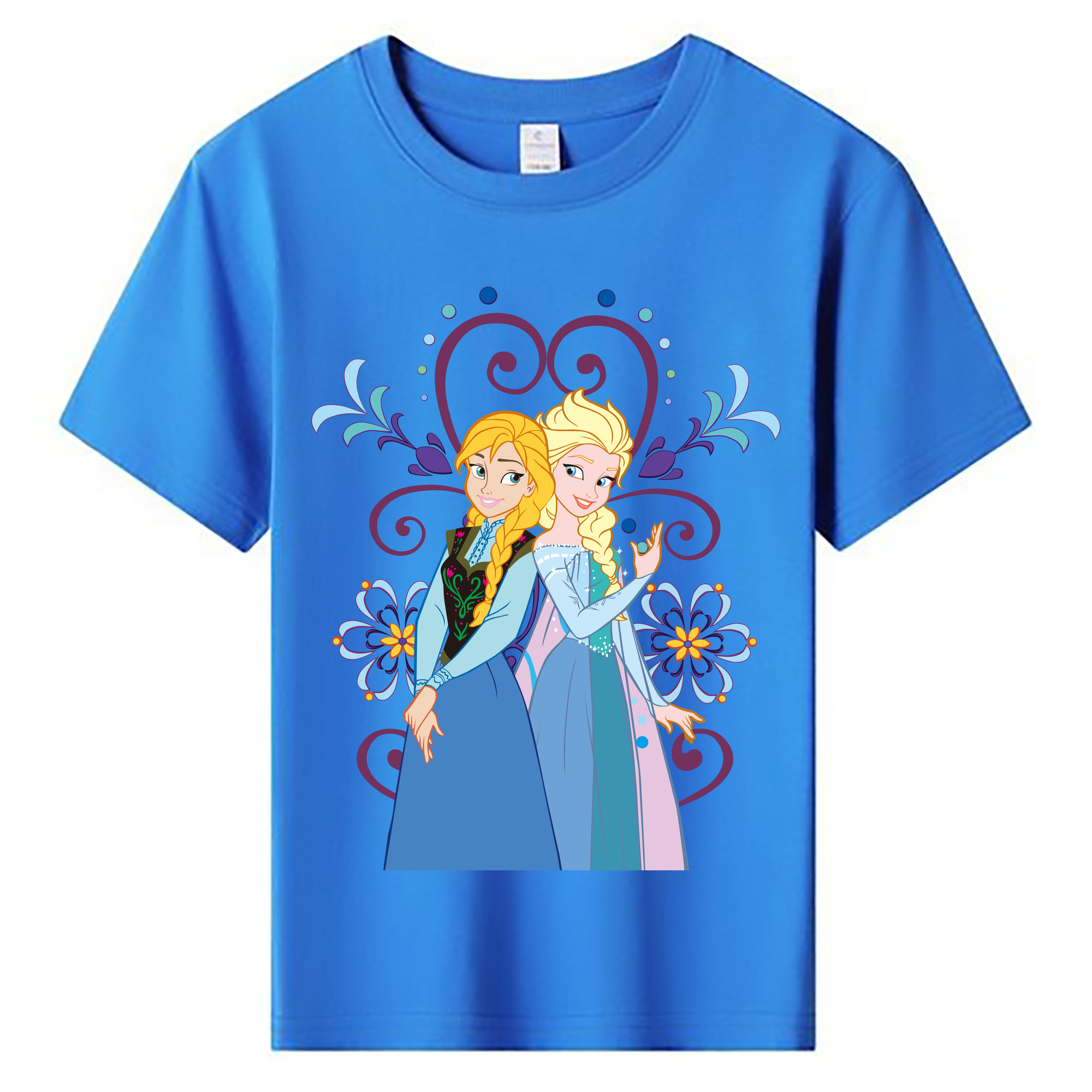 （画像用） アナと雪の女王 アンナ エルサ Frozen Anna Elsa 綿100％キッズTシャツ（フロントプリント）